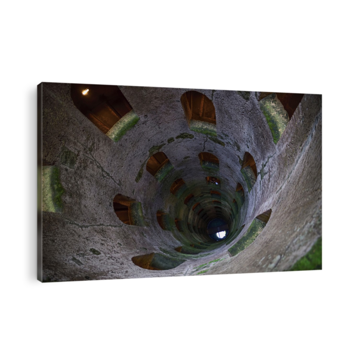 St. Patrick's well, Orvieto, Italy. Historic well. Great engineering work, built in 1547. depth 54 meters, width 13 meters .. characteristics are the spiral stairs